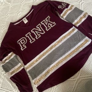 PINK long sleeve glitter tshirt